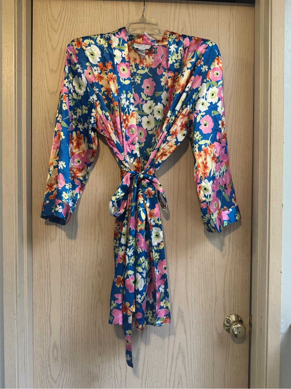 Y2K Vintage Morgan Taylor Intimates Floral Satin Robe size XL